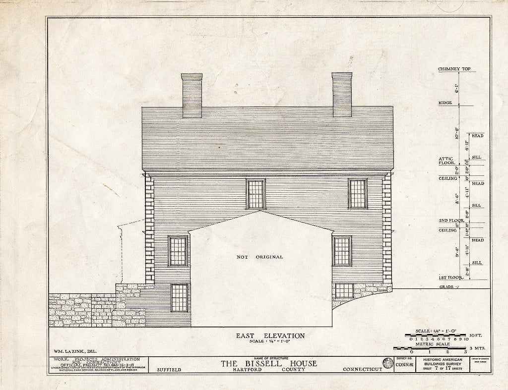Blueprint HABS Conn,2-Sufi,5- (Sheet 7 of 17) - Harvey Bissell House, 240 Main Street, Suffield, Hartford County, CT