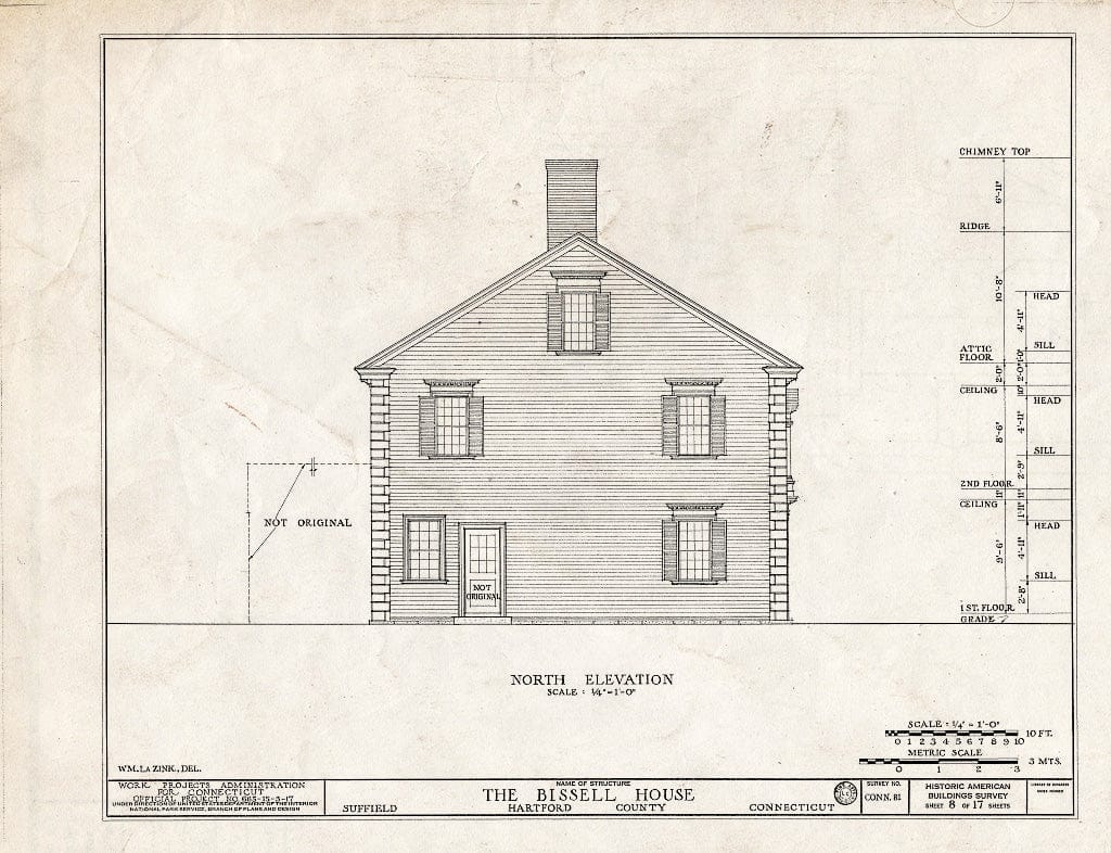 Blueprint HABS Conn,2-Sufi,5- (Sheet 8 of 17) - Harvey Bissell House, 240 Main Street, Suffield, Hartford County, CT