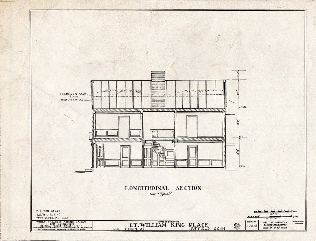 Blueprint HABS Conn,2-Sufi,1- (Sheet 9 of 15) - Lieutenant William King Place, North Main Street, Suffield, Hartford County, CT