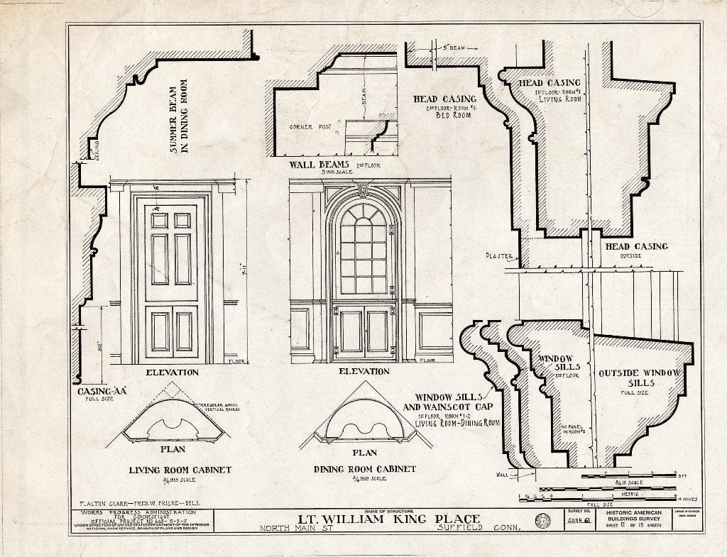 Blueprint HABS Conn,2-Sufi,1- (Sheet 11 of 15) - Lieutenant William King Place, North Main Street, Suffield, Hartford County, CT