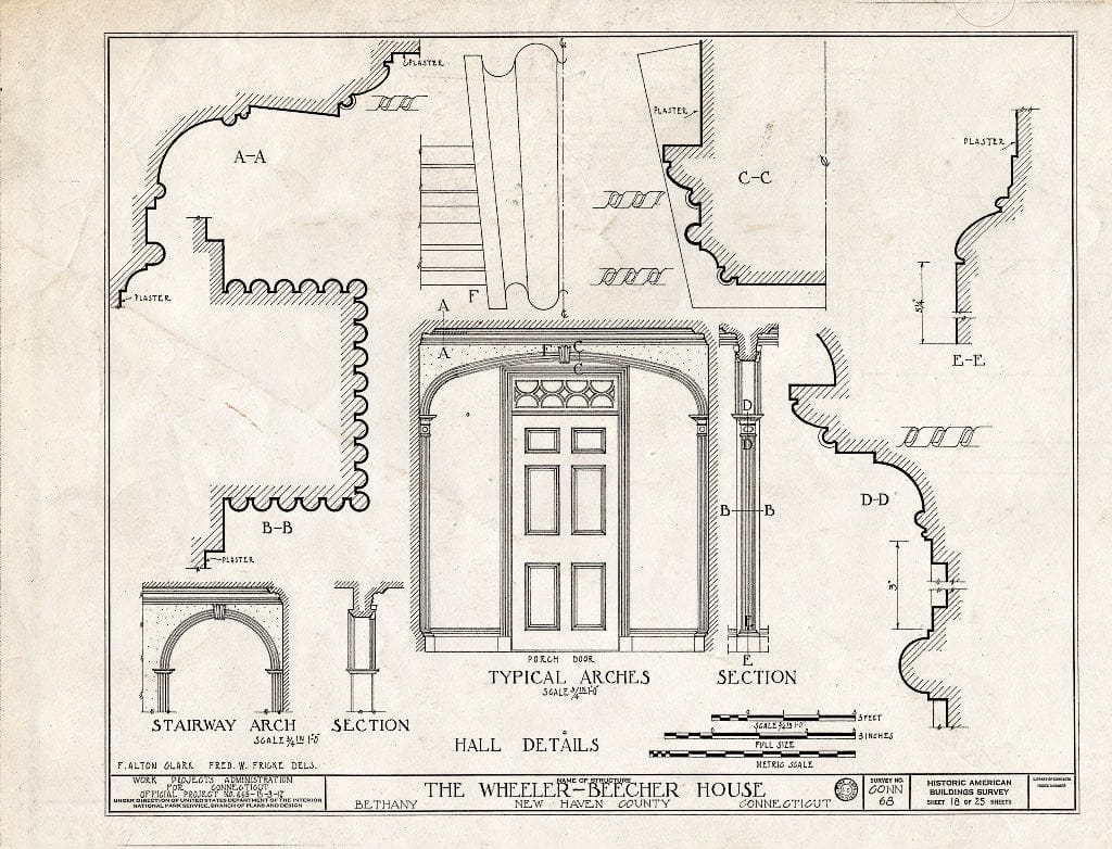 Blueprint HABS Conn,5-Beth,1- (Sheet 18 of 25) - Wheeler-Beecher House, Amity Road, Bethany, New Haven County, CT