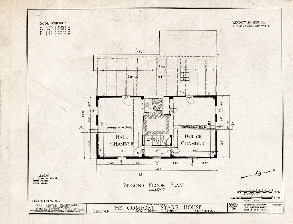 Blueprint HABS Conn,5-GUIL,18- (Sheet 3 of 14) - Comfort Starr House, Guilford, New Haven County, CT
