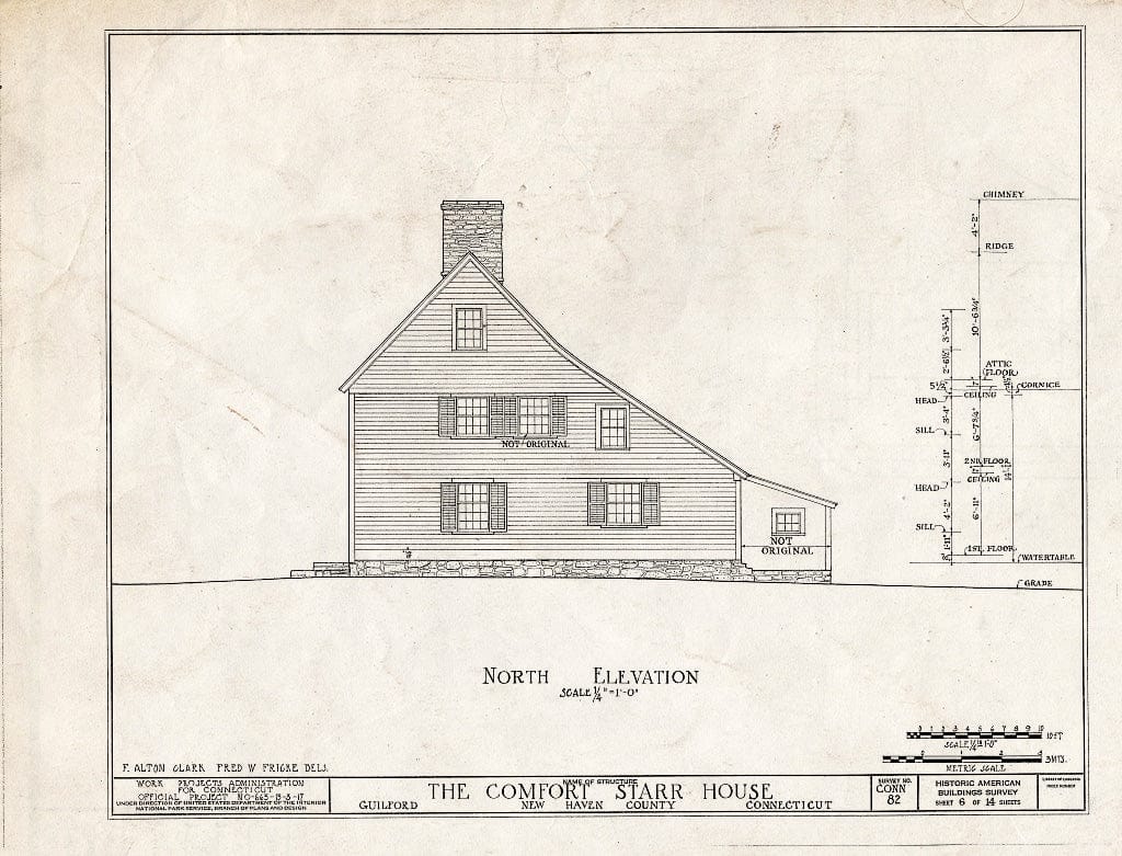 Blueprint HABS Conn,5-GUIL,18- (Sheet 6 of 14) - Comfort Starr House, Guilford, New Haven County, CT