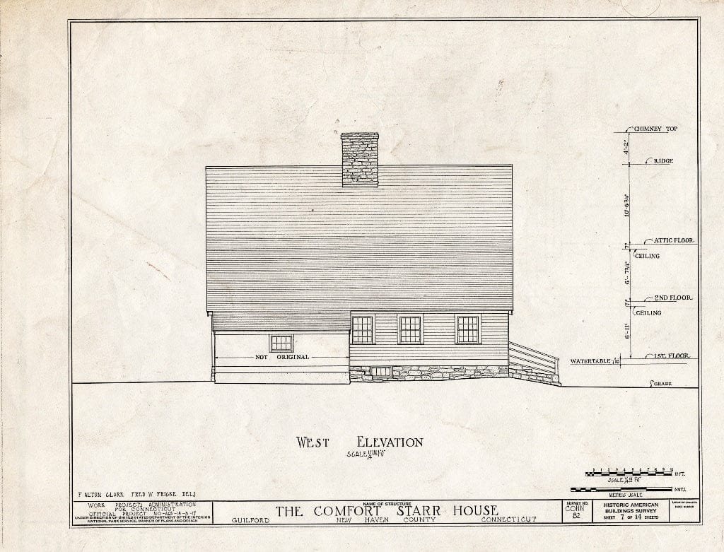 Blueprint HABS Conn,5-GUIL,18- (Sheet 7 of 14) - Comfort Starr House, Guilford, New Haven County, CT