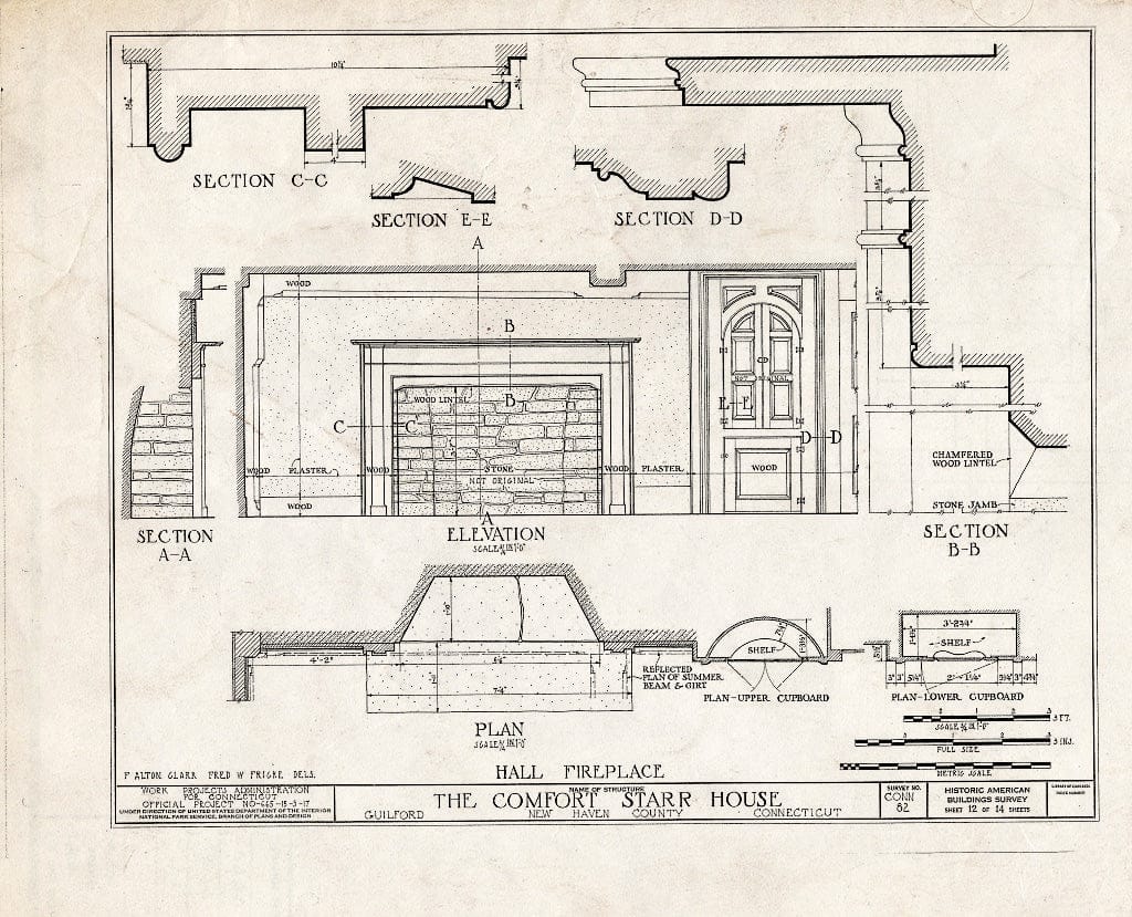 Blueprint HABS Conn,5-GUIL,18- (Sheet 12 of 14) - Comfort Starr House, Guilford, New Haven County, CT