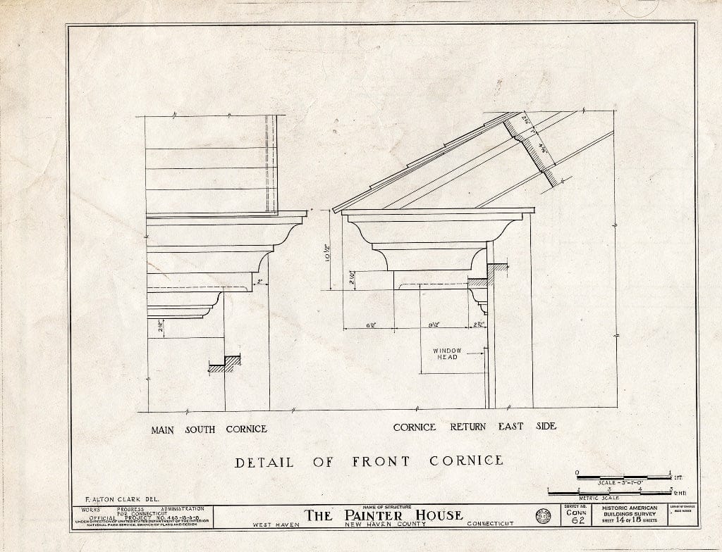 Blueprint HABS Conn,5-HAVW,2- (Sheet 14 of 18) - Thomas Painter House, West Haven, New Haven County, CT