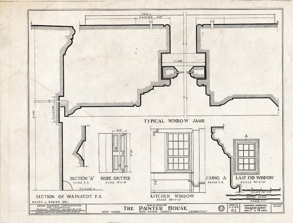 Blueprint HABS Conn,5-HAVW,2- (Sheet 17 of 18) - Thomas Painter House, West Haven, New Haven County, CT