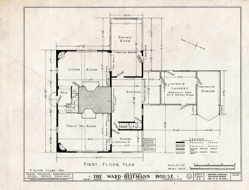 Blueprint HABS Conn,5-HAVW,1- (Sheet 6 of 13) - Ward-Heitmann House, 277 Elm Street, West Haven, New Haven County, CT