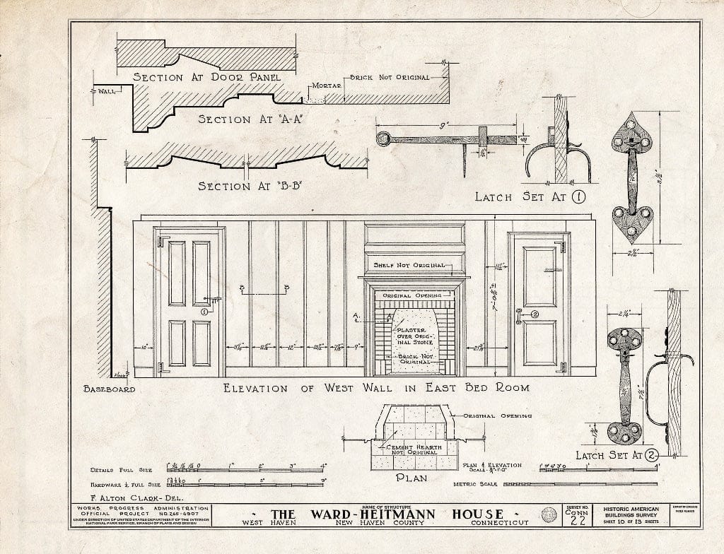Blueprint HABS Conn,5-HAVW,1- (Sheet 10 of 13) - Ward-Heitmann House, 277 Elm Street, West Haven, New Haven County, CT