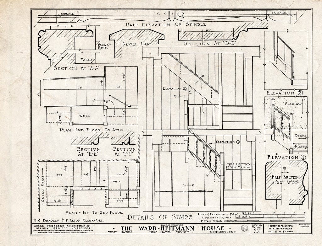 Blueprint HABS Conn,5-HAVW,1- (Sheet 11 of 13) - Ward-Heitmann House, 277 Elm Street, West Haven, New Haven County, CT
