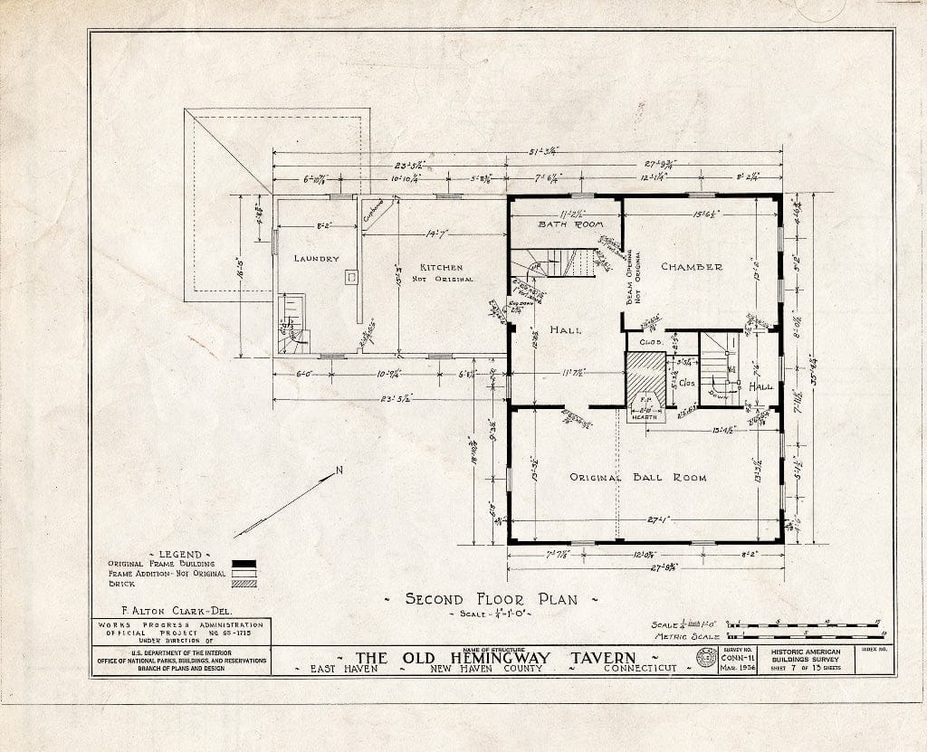 Blueprint HABS Conn,5-Have,2- (Sheet 7 of 13) - Old Hemingway Tavern, 262 Main Street, East Haven, New Haven County, CT
