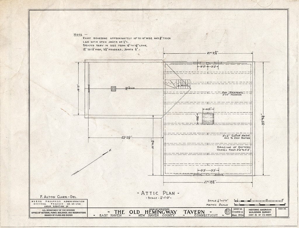 Blueprint HABS Conn,5-Have,2- (Sheet 8 of 13) - Old Hemingway Tavern, 262 Main Street, East Haven, New Haven County, CT