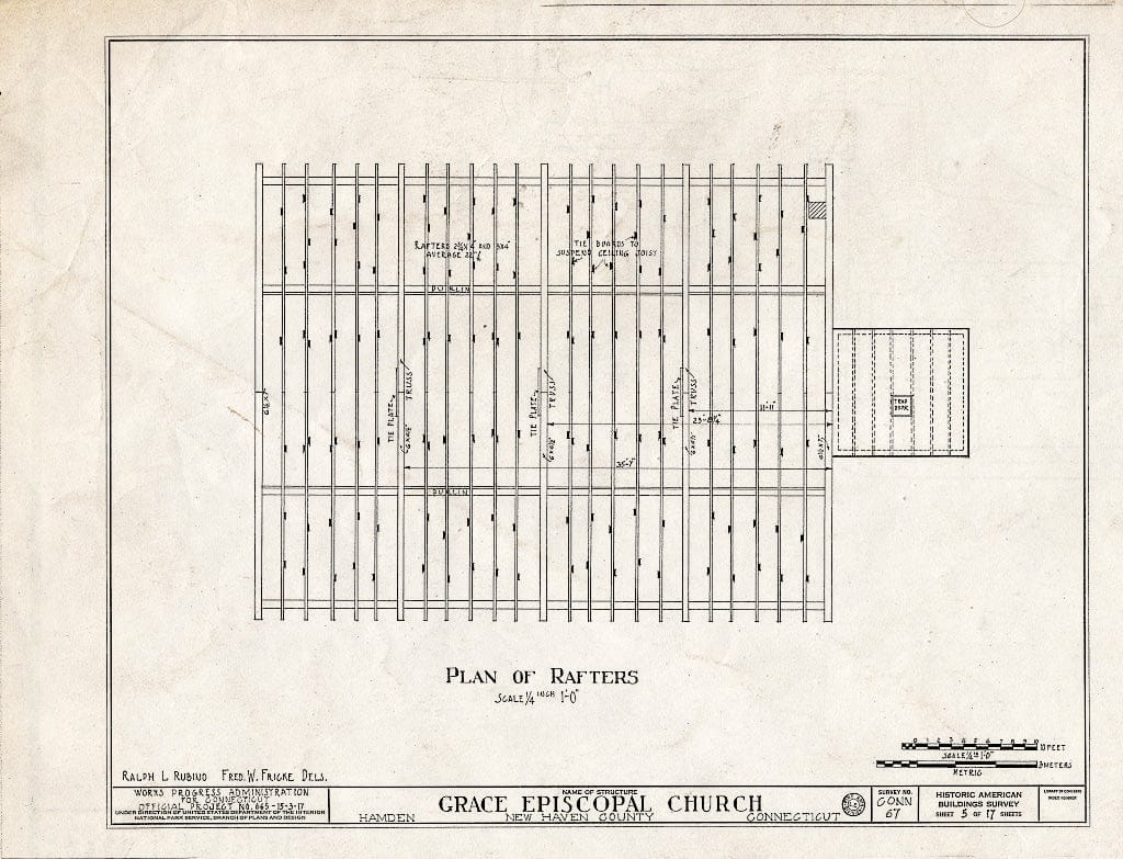 Blueprint HABS Conn,5-HAM,1- (Sheet 5 of 17) - Grace Episcopal Church, Dixwell Avenue, Hamden, New Haven County, CT