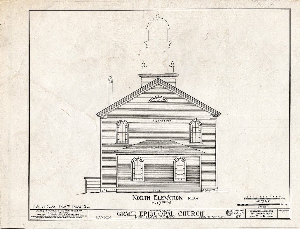 Blueprint HABS Conn,5-HAM,1- (Sheet 8 of 17) - Grace Episcopal Church, Dixwell Avenue, Hamden, New Haven County, CT