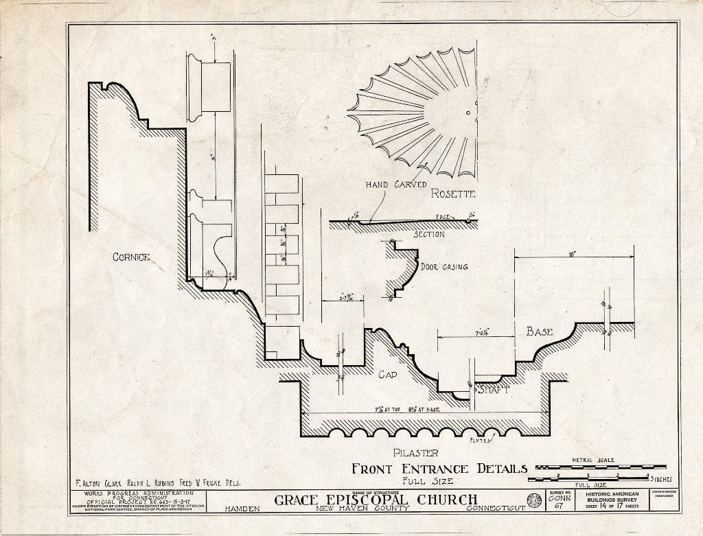 Blueprint HABS Conn,5-HAM,1- (Sheet 14 of 17) - Grace Episcopal Church, Dixwell Avenue, Hamden, New Haven County, CT