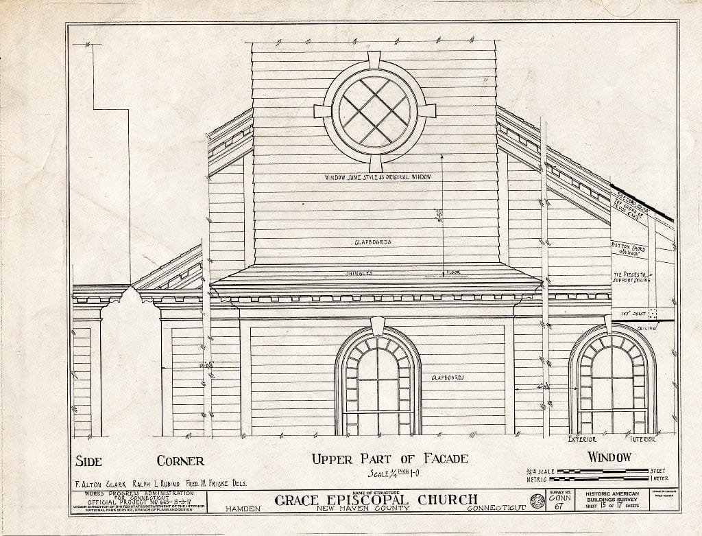 Blueprint HABS Conn,5-HAM,1- (Sheet 15 of 17) - Grace Episcopal Church, Dixwell Avenue, Hamden, New Haven County, CT