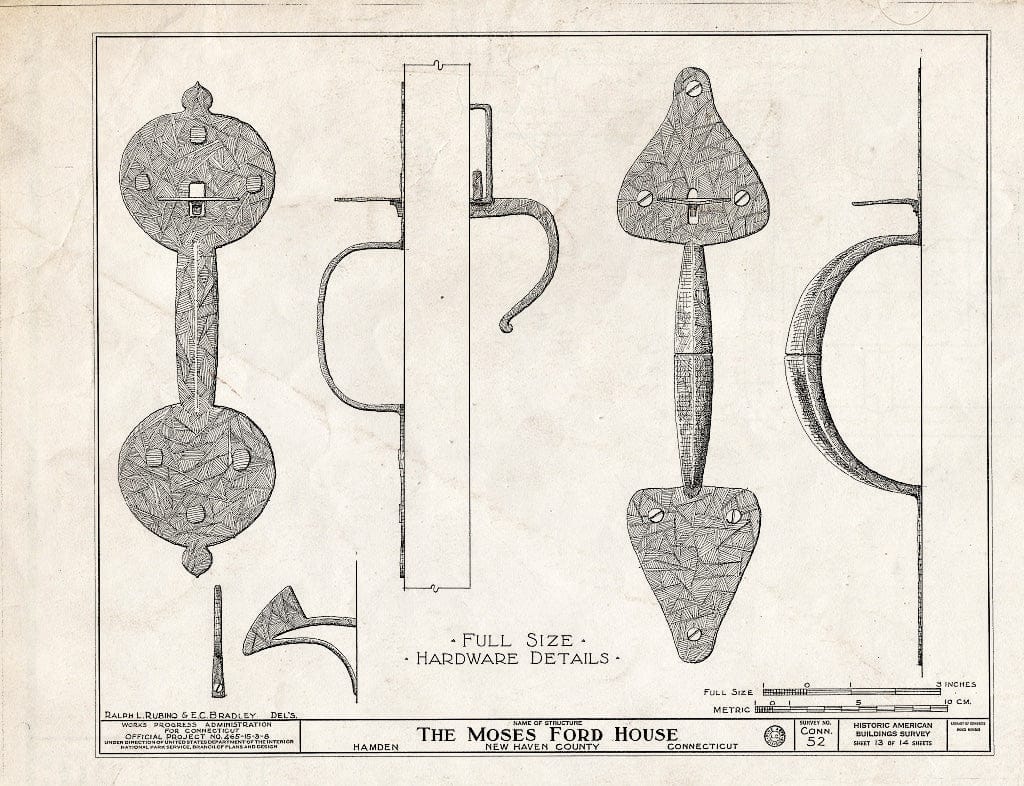 Blueprint HABS Conn,5-HAM,2- (Sheet 13 of 14) - Moses Ford House, 152 Waite Street, Hamden, New Haven County, CT