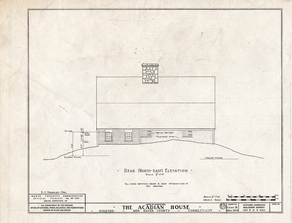 Blueprint HABS Conn,5-GUIL,12- (Sheet 4 of 9) - Acadian House, Union Street, Guilford, New Haven County, CT