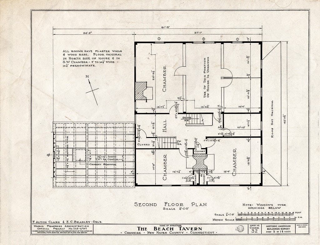 Blueprint HABS Conn,5-CHESH,1- (Sheet 3 of 18) - Beach Tavern, Main Street, Cheshire, New Haven County, CT