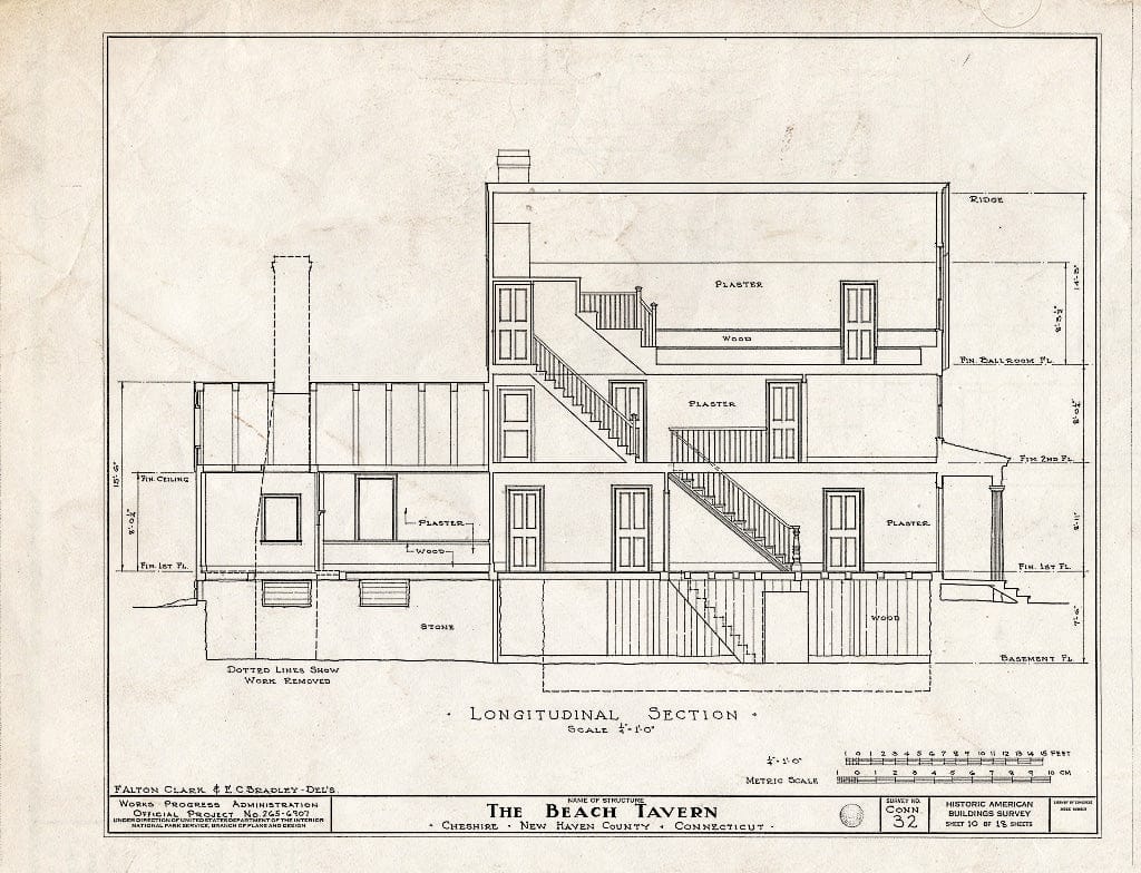 Blueprint HABS Conn,5-CHESH,1- (Sheet 10 of 18) - Beach Tavern, Main Street, Cheshire, New Haven County, CT