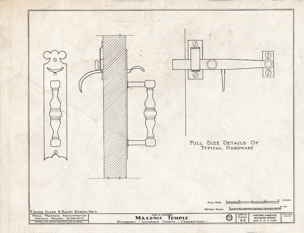 Blueprint HABS Conn,3-WOO,4- (Sheet 9 of 9) - King Solomon's Lodge, State Route 202, Woodbury, Litchfield County, CT