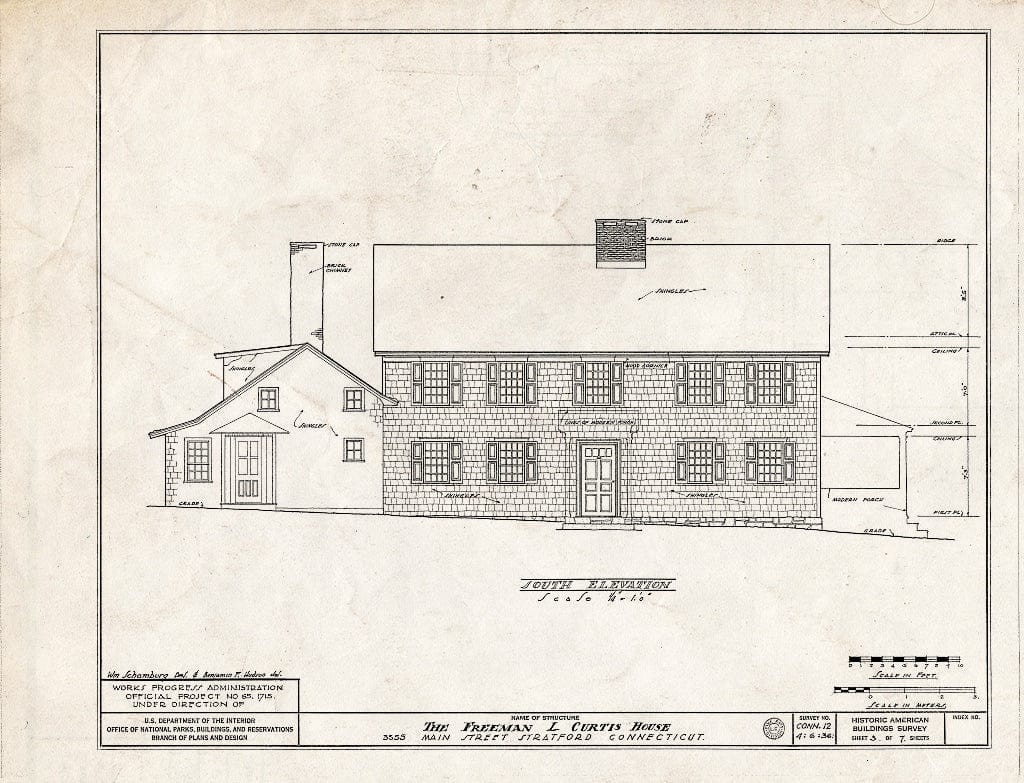 Blueprint HABS Conn,1-STRAT,2- (Sheet 3 of 7) - Freeman L. Curtis House, 3355 Main Street, Stratford, Fairfield County, CT