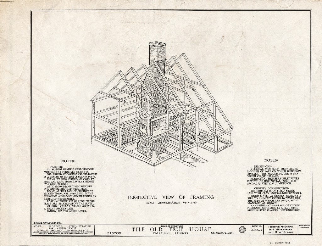 Blueprint HABS Conn,1-EATO,1- (Sheet 11 of 14) - Rudolph Trup House, Rock House Road, Easton, Fairfield County, CT