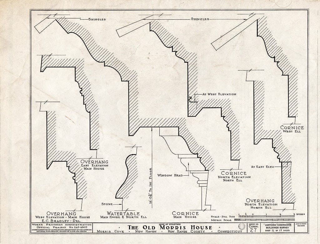 Blueprint HABS Conn,5-NEWHA,8- (Sheet 11 of 17) - John Morris House, Lighthouse Road & Morris Avenue, New Haven, New Haven County, CT