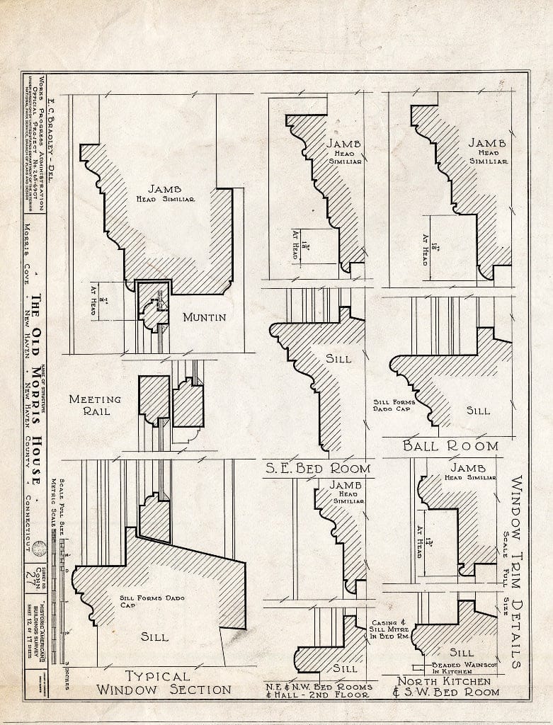Blueprint HABS Conn,5-NEWHA,8- (Sheet 12 of 17) - John Morris House, Lighthouse Road & Morris Avenue, New Haven, New Haven County, CT
