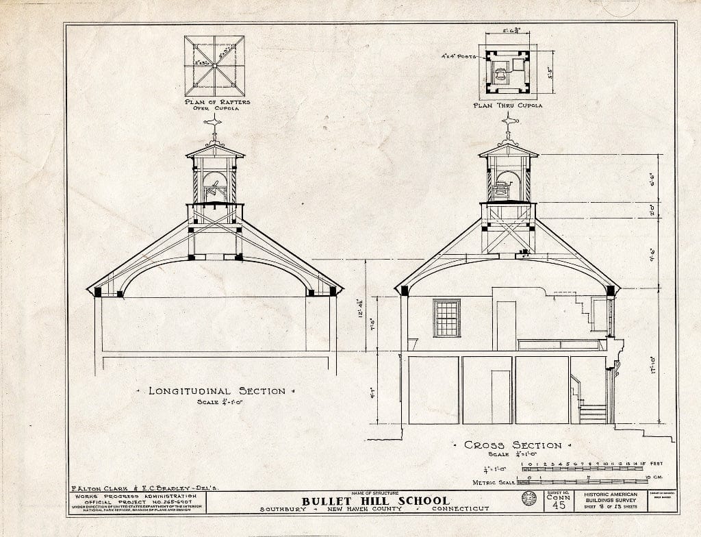 Blueprint HABS Conn,5-SOUB,7- (Sheet 8 of 13) - Bullet Hill School, U.S. Routes 6 & 202, Southbury, New Haven County, CT