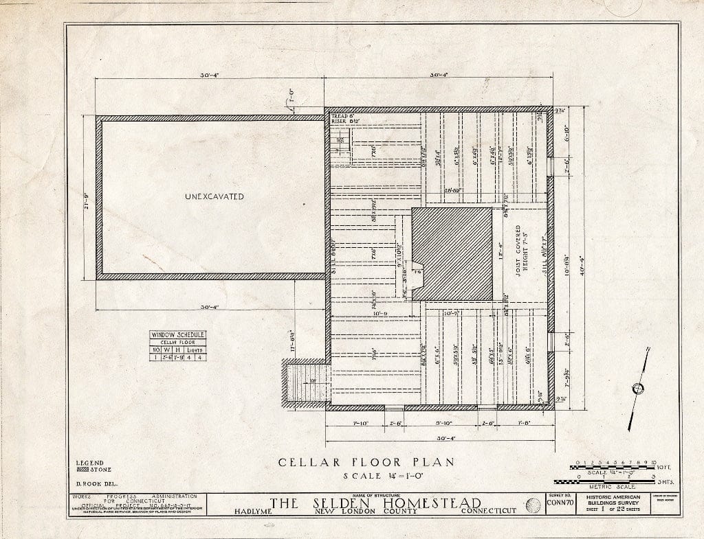 Blueprint HABS Conn,6-HADLY,2- (Sheet 1 of 22) - Colonel Samuel Selden Homestead, Selden's Neck, Hadlyme, New London County, CT