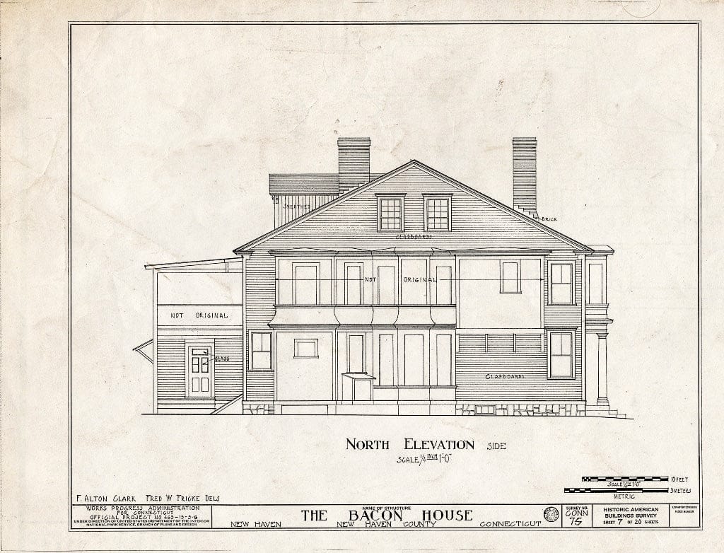 Blueprint HABS Conn,5-NEWHA,9- (Sheet 7 of 20) - Chandler-Bacon House, 247 Church Street, New Haven, New Haven County, CT