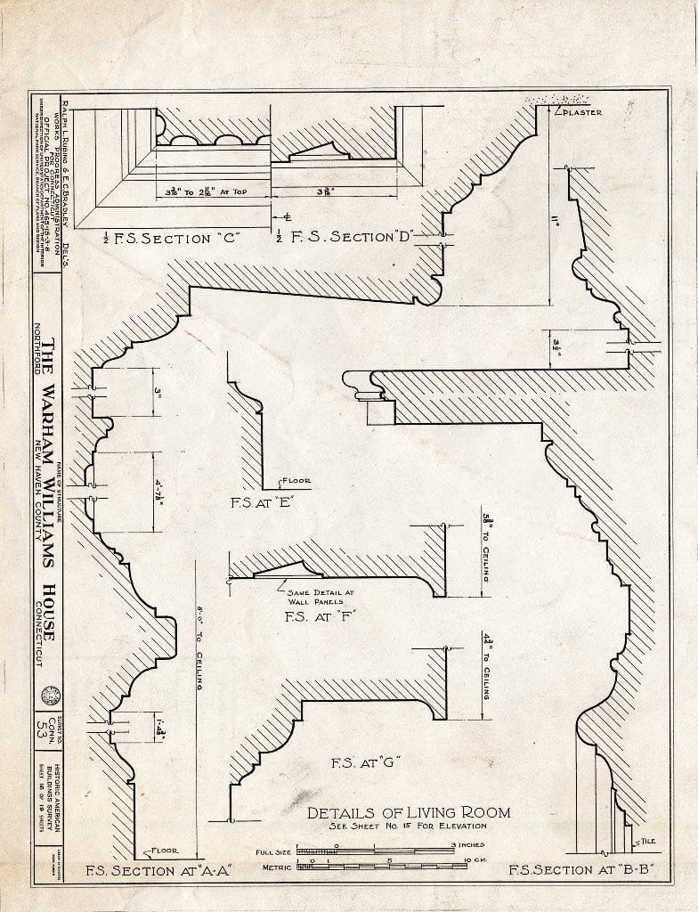 Blueprint HABS Conn,5-NORF,2- (Sheet 16 of 19) - Reverend Warham Williams House, Northford, New Haven County, CT