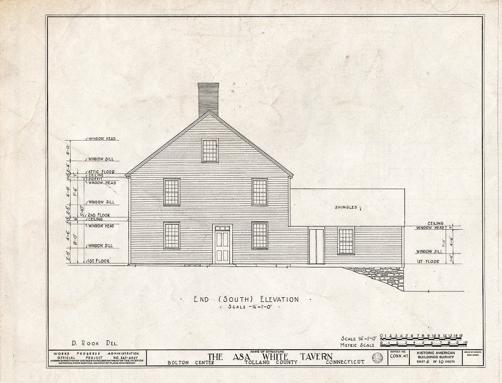 Blueprint HABS Conn,7-Bolt,1- (Sheet 6 of 10) - ASA White Tavern, Bolton, Tolland County, CT