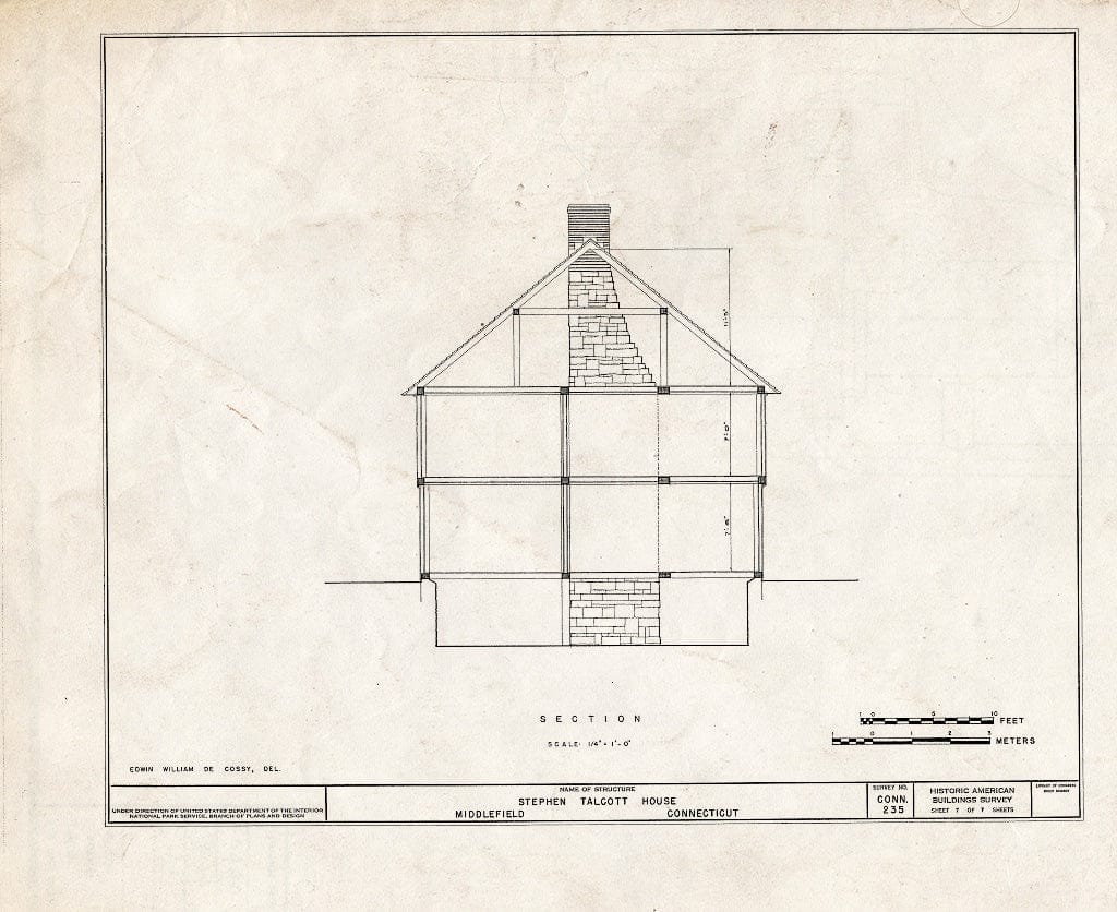 Blueprint HABS Conn,4-MIDFI,1- (Sheet 7 of 7) - Stephen Talcott House, Middlefield, Middlesex County, CT