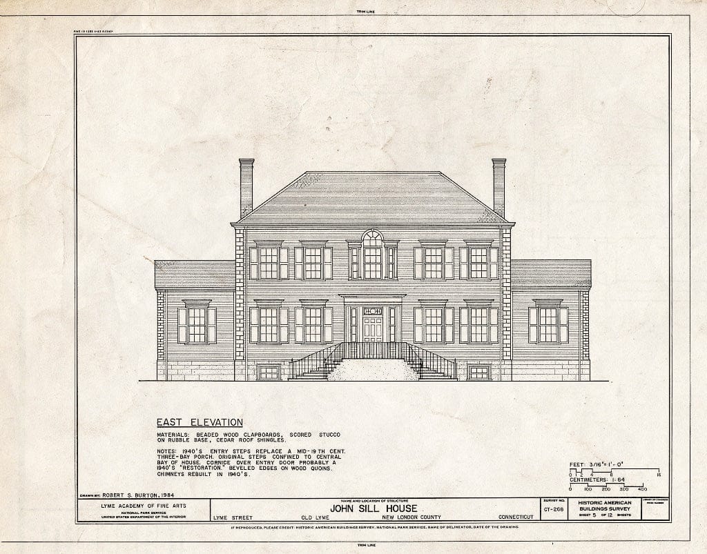 Blueprint HABS Conn,6-LYMO,10 (Sheet 5 of 12) - John Sill House, Lyme Street, Old Lyme, New London County, CT