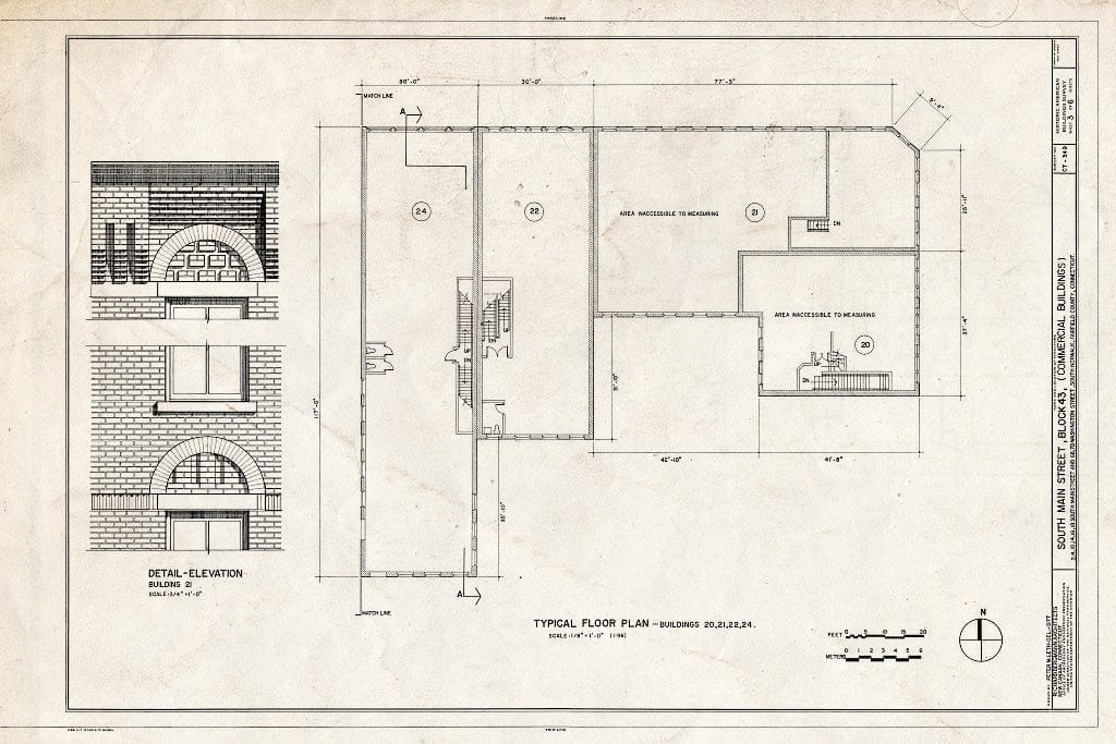 Blueprint HABS Conn,1-NOWAS,1- (Sheet 3 of 6) - South Main Street, Block 43 (Commercial Buildings), South Main & Washington Streets, South Norwalk, Fairfield County, CT