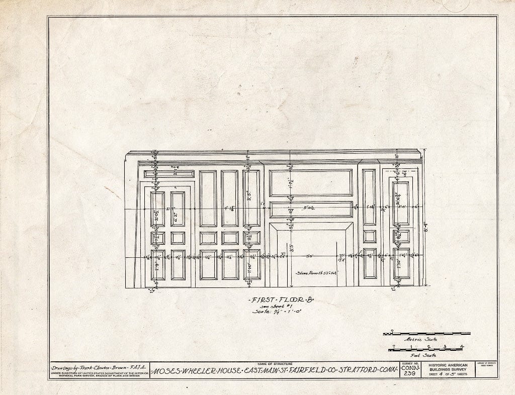 Blueprint HABS Conn,1-STRAT,16- (Sheet 4 of 5) - Moses-Wheeler House, East Main Street, Stratford, Fairfield County, CT
