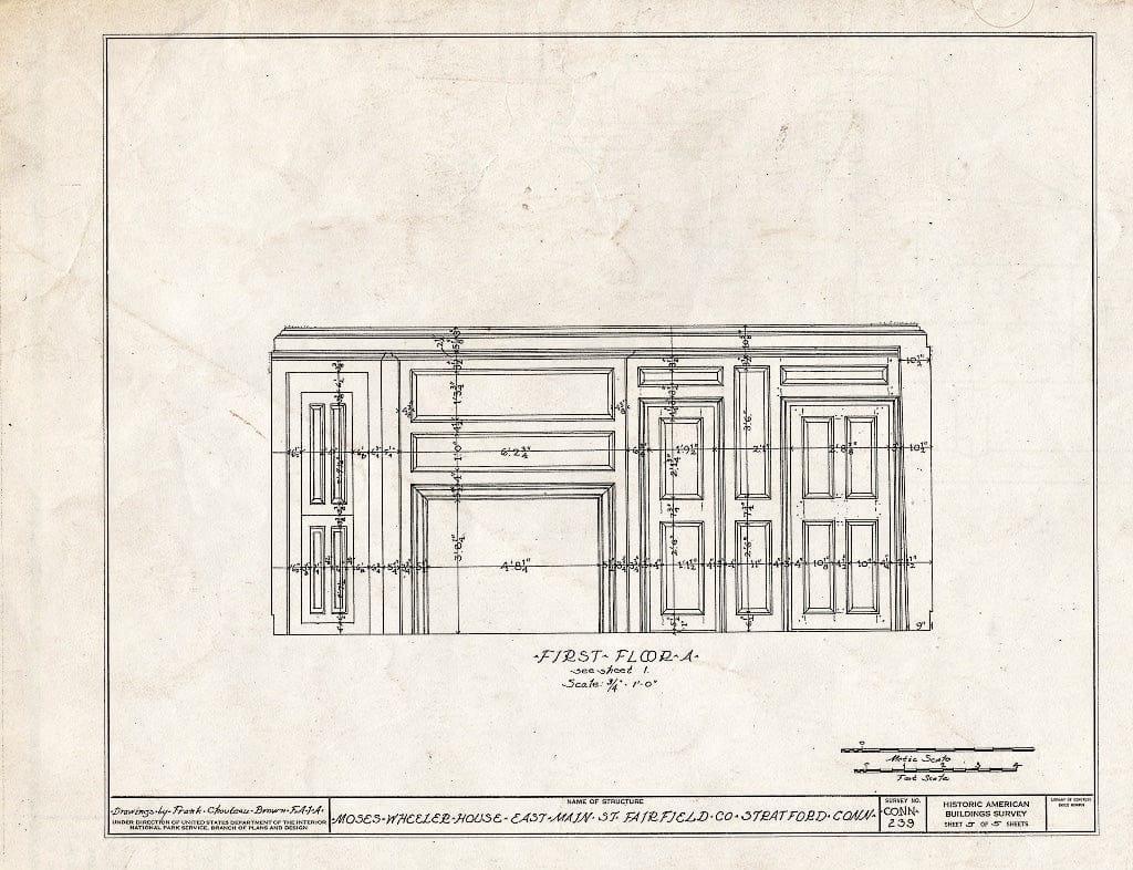 Blueprint HABS Conn,1-STRAT,16- (Sheet 5 of 5) - Moses-Wheeler House, East Main Street, Stratford, Fairfield County, CT