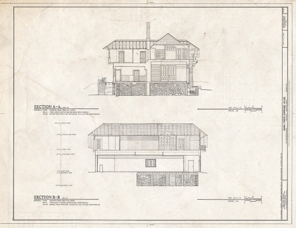 Blueprint HABS Conn,2-HARF,16A- (Sheet 6 of 6) - Mark Twain House, Carriage House, 351 Farmington Avenue, Hartford, Hartford County, CT