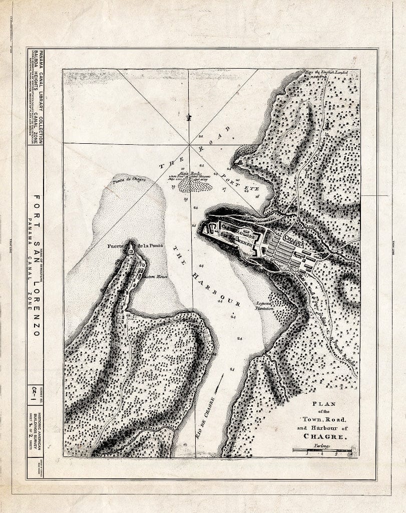 Blueprint HABS CZ,1-Colon.V,1- (Sheet 2 of 2) - Fort San Lorenzo, Chagres River, Colon, Former Panama Canal Zone, CZ