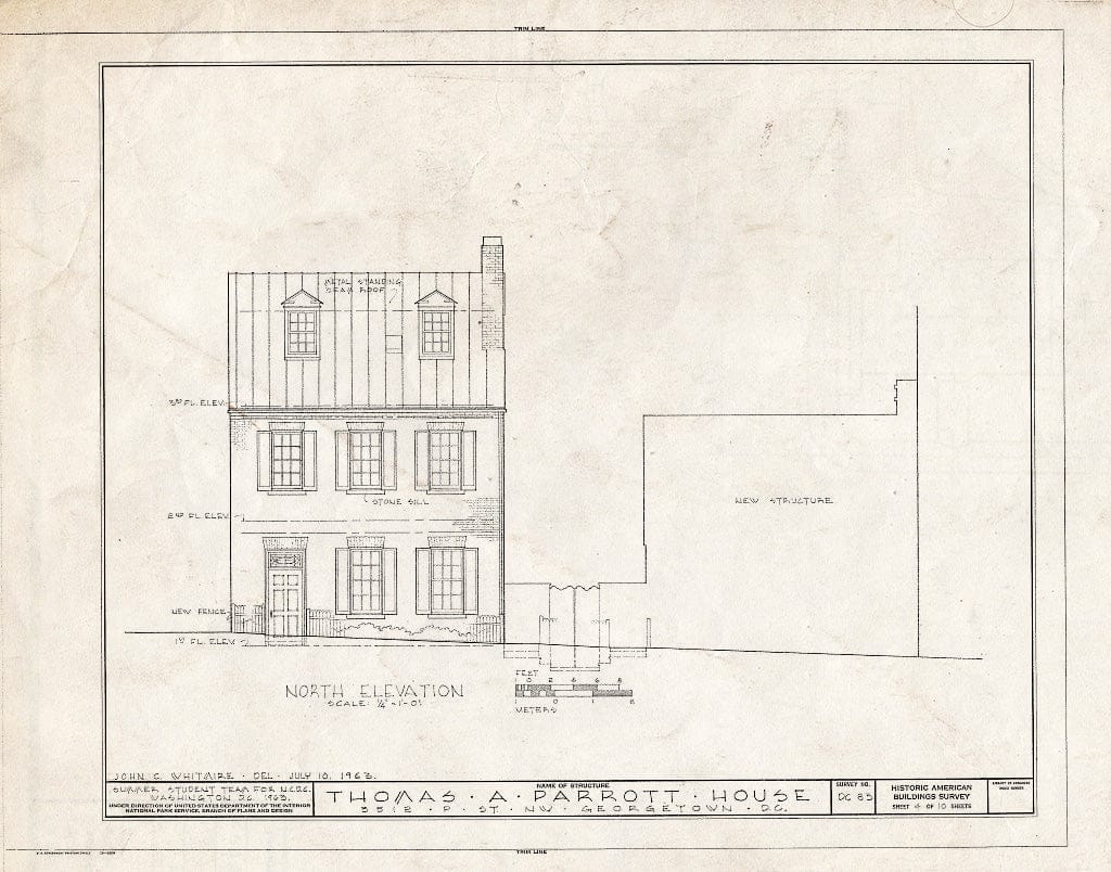 Blueprint HABS DC,GEO,58- (Sheet 4 of 10) - Teresa Fenwick House, 3512 P Street, Northwest, Washington, District of Columbia, DC