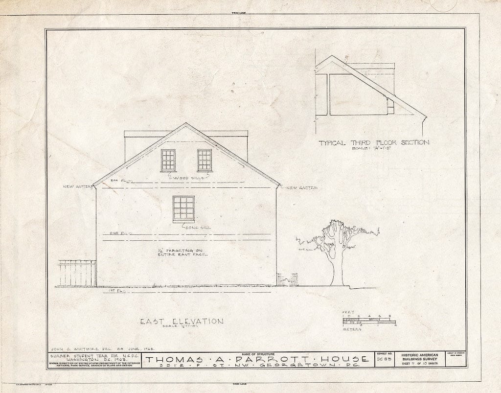 Blueprint HABS DC,GEO,58- (Sheet 7 of 10) - Teresa Fenwick House, 3512 P Street, Northwest, Washington, District of Columbia, DC