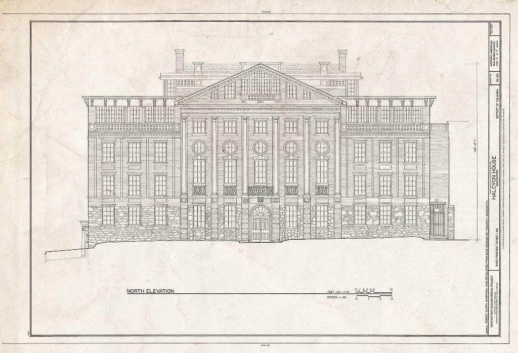 Blueprint HABS DC,GEO,13- (Sheet 3 of 4) - Halcyon House, 3400 Prospect Street, Northwest, Washington, District of Columbia, DC