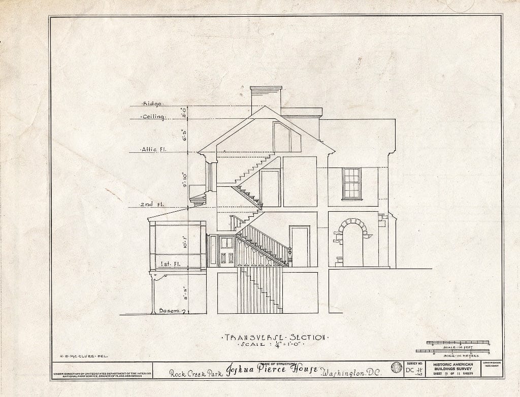 Blueprint HABS DC,WASH,123- (Sheet 9 of 11) - Linnean Hill, 3545 Williamsburg Lane Northwest, Washington, District of Columbia, DC