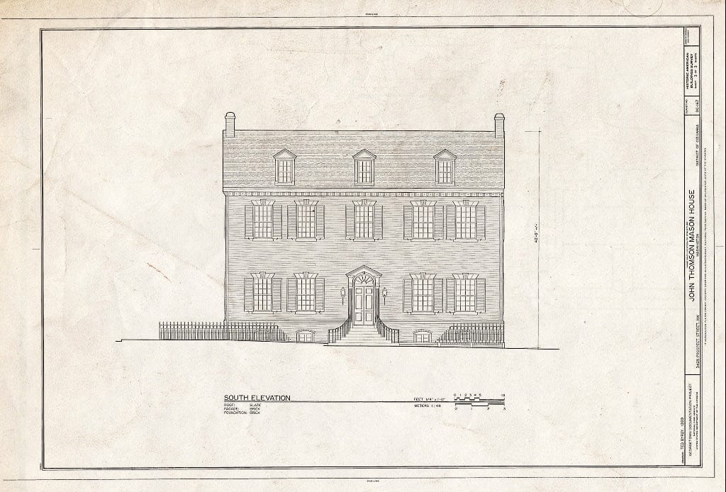 Blueprint HABS DC,GEO,11- (Sheet 3 of 3) - John Thomson Mason House, 3425 Prospect Street, Northwest, Washington, District of Columbia, DC