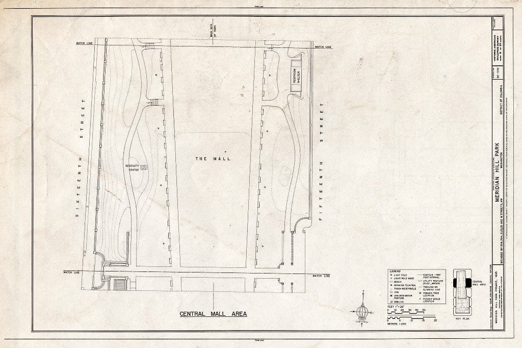 Blueprint HABS DC,WASH,486- (Sheet 8 of 25) - Meridian Hill Park, Bounded by Fifteenth, Sixteenth, Euclid & W Streets, Northwest, Washington, District of Columbia, DC