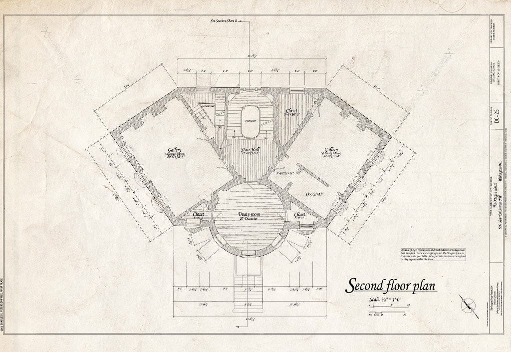 Blueprint HABS DC,WASH,8- (Sheet 4 of 12) - Octagon House, 1799 (1741) New York Avenue, Northwest, Washington, District of Columbia, DC