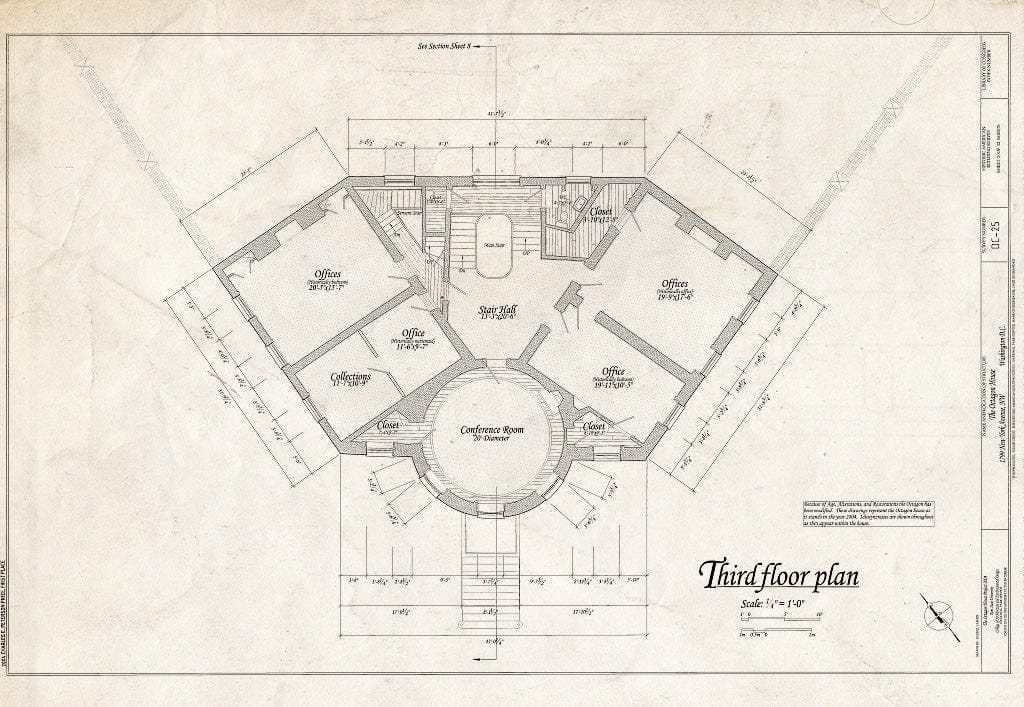 Blueprint HABS DC,WASH,8- (Sheet 5 of 12) - Octagon House, 1799 (1741) New York Avenue, Northwest, Washington, District of Columbia, DC