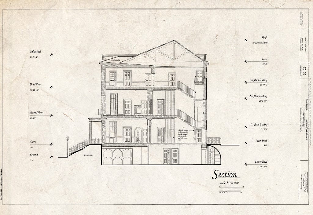 Blueprint HABS DC,WASH,8- (Sheet 8 of 12) - Octagon House, 1799 (1741) New York Avenue, Northwest, Washington, District of Columbia, DC